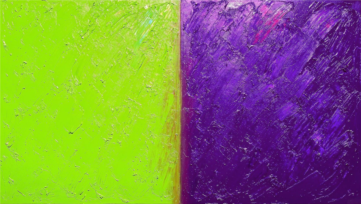 Acid Divide lime and indigo industrial patina abstract artwork
