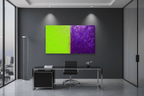 Acid Divide industrial patina abstract artwork in a modern executive office