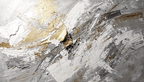 Ashen Surge textural abstraction with platinum, ash grey, pearl white and subdued gold