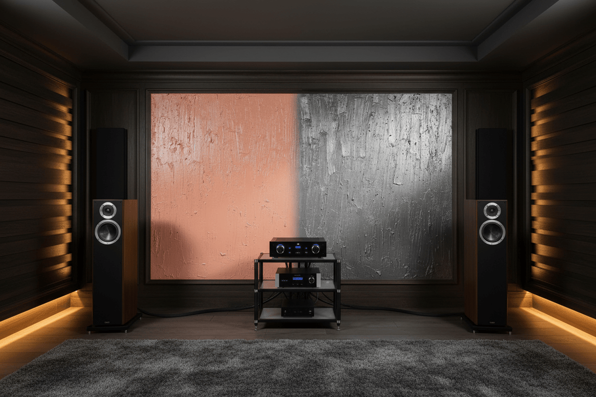 Blush & Graphite terracotta and graphite artwork in a refined living room