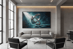 Chrome Infinity chrome geometric artwork in a modern industrial loft