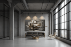 Deconstructed Icon deconstructed luxury object in a modern industrial loft