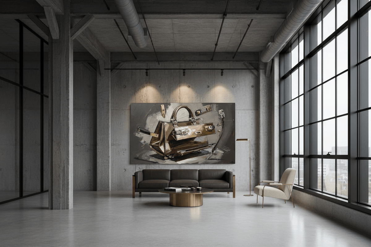 Deconstructed Icon deconstructed luxury object in a modern industrial loft