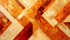 Golden Convergence abstract geometric artwork with amber, crimson, gold and cream diagonal bands