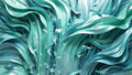 Jade Current biomorphic abstraction with mint ribbons, deep jade folds and crystal-like fragments