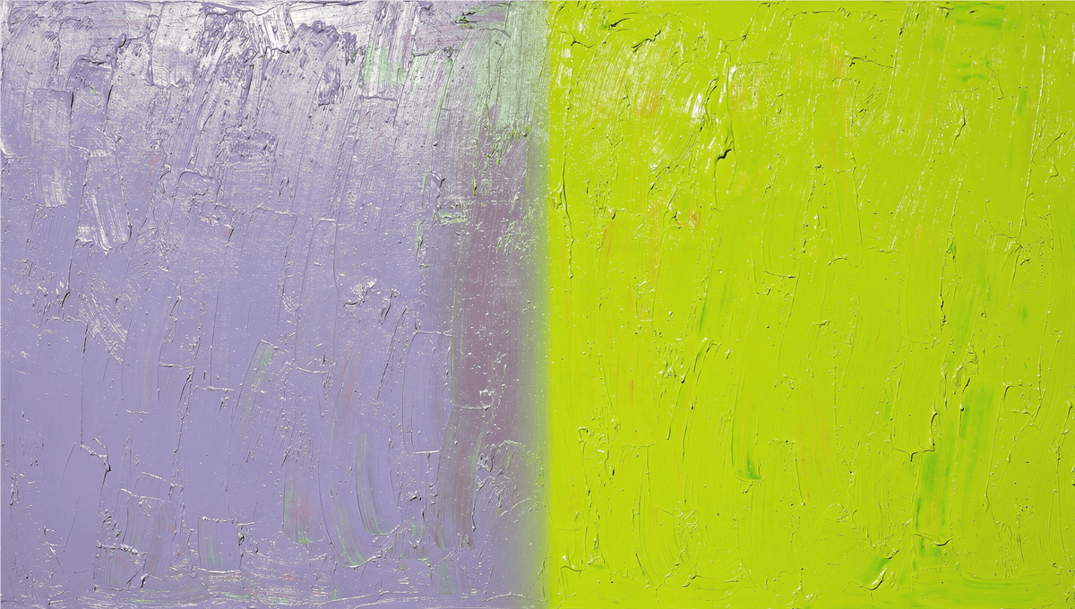 Lilac Volt lilac and chartreuse color field abstract artwork