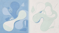 Pale Drift organic abstract artwork with powder blue, soft mint and ivory biomorphic forms