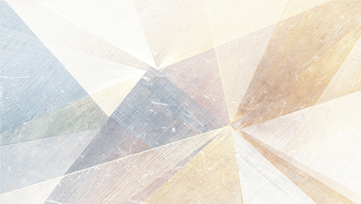 Prism Silence abstract geometric artwork with cream, pale blue, mauve and warm-sand light wedges