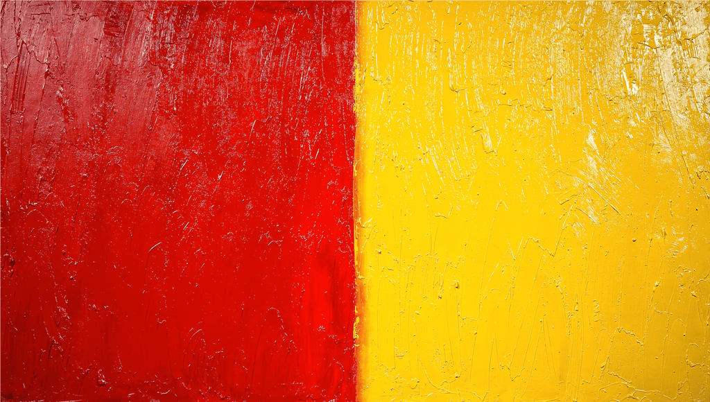 Red & Solar carmine and solar yellow color field abstract artwork