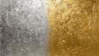 Silver & Gold silver and gold minimalist structural abstract artwork