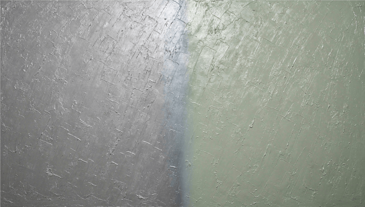 Silver Sage silver and celadon geological abstract artwork