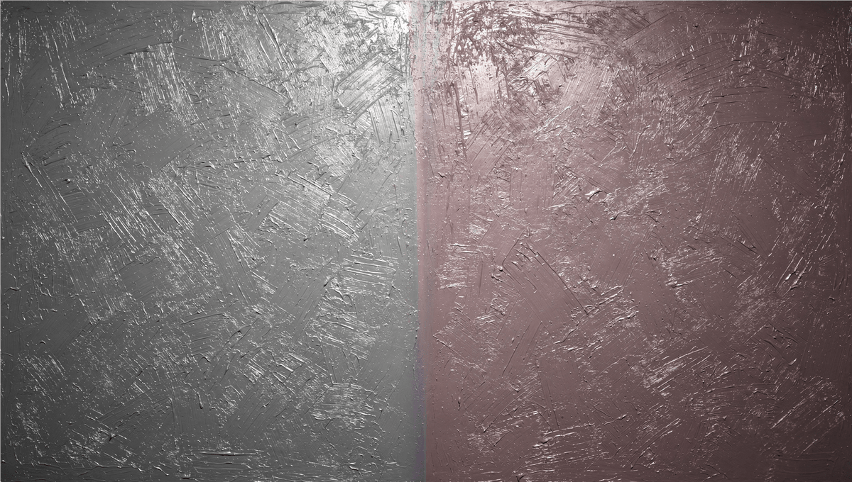 Steel & Rose gunmetal and rose silver minimalist structural abstract artwork