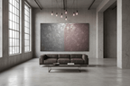 Steel & Rose structural abstract artwork in a modern industrial loft