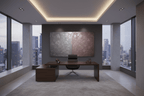Steel & Rose gunmetal and rose artwork in a modern executive office