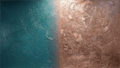 Teal Split teal and copper industrial patina abstract artwork