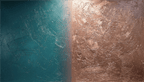 Teal Split teal and copper industrial patina abstract artwork