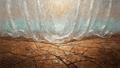 The Threshold textural abstraction with cracked terracotta earth and silver-white light