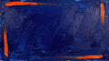 Ultramarine Ember Limited Edition monumental abstract artwork with deep ultramarine blue impasto, ember-orange edge strokes and textured horizontal layers