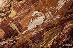 Zoom detail of Dark Ember gestural textural abstraction with dark brown, copper and fractured gold