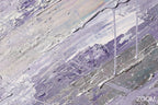 Zoom detail of Lavender Strike expressive impasto abstraction with lavender, pearl white and silver diagonal layers