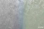 Zoom detail of Silver Sage geological abstraction with silver gray, pale celadon and mineral layered relief
