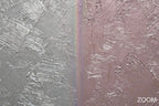 Zoom detail of Steel & Rose minimalist structural abstraction with gunmetal, silver, dusty rose and diagonal layered relief